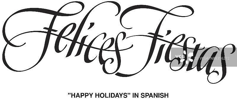 标题，西班牙语节日快乐，Felices Fiestas也有彩色版本，020W0998图片素材