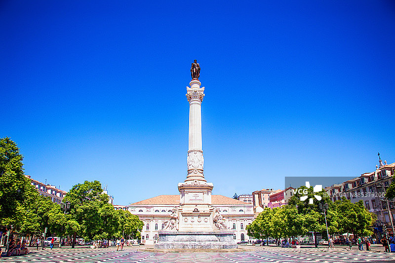 雕像 Dom Pedro IV，罗西奥广场，里斯本，葡萄牙图片素材