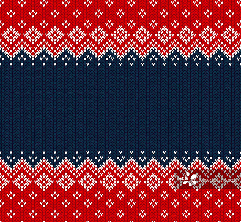 冬季圣诞节斯堪的纳维亚针织无缝抽象背景框架和边框。图片素材