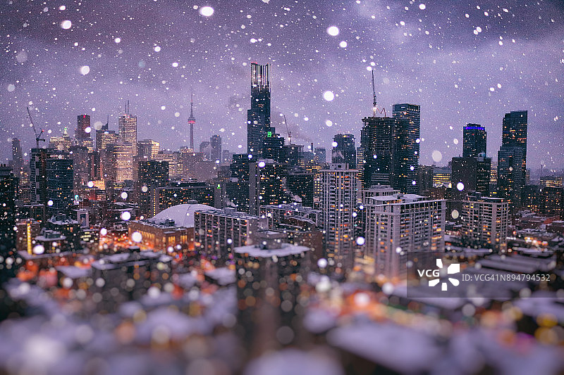 神奇的冬季奇迹城市多伦多在博克海图片素材