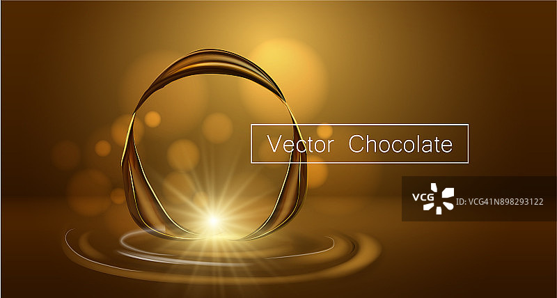 喷溅和旋转巧克力液体的设计使用隔离在温暖的背景在3d插图图片素材