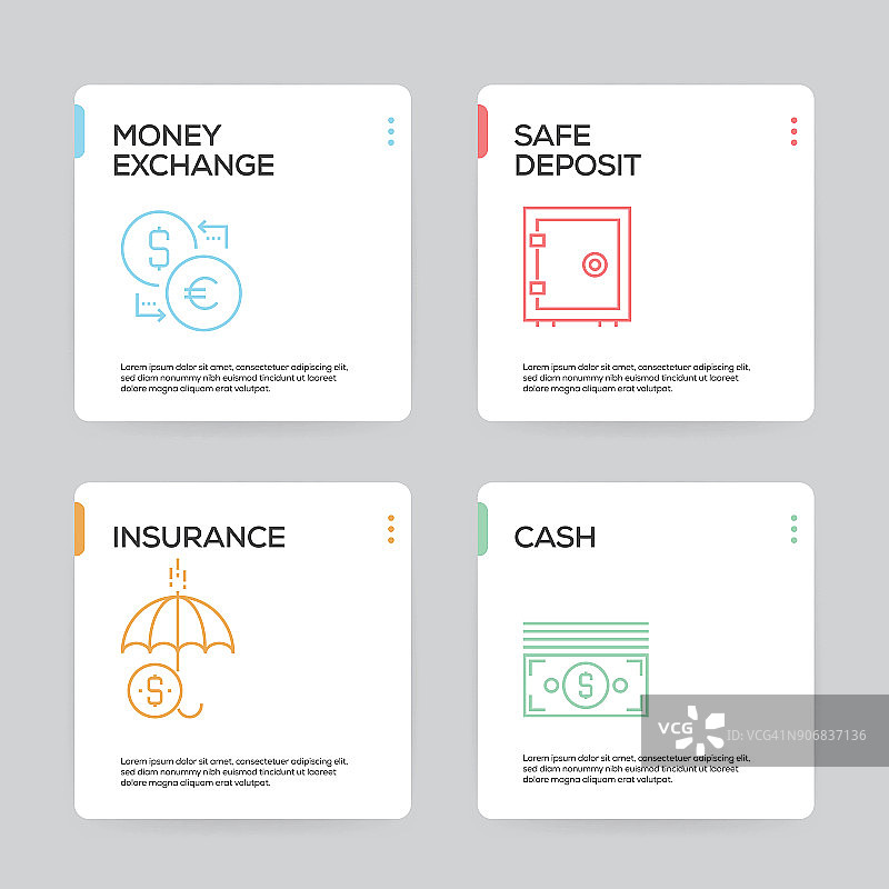 银行和货币信息图设计模板图片素材