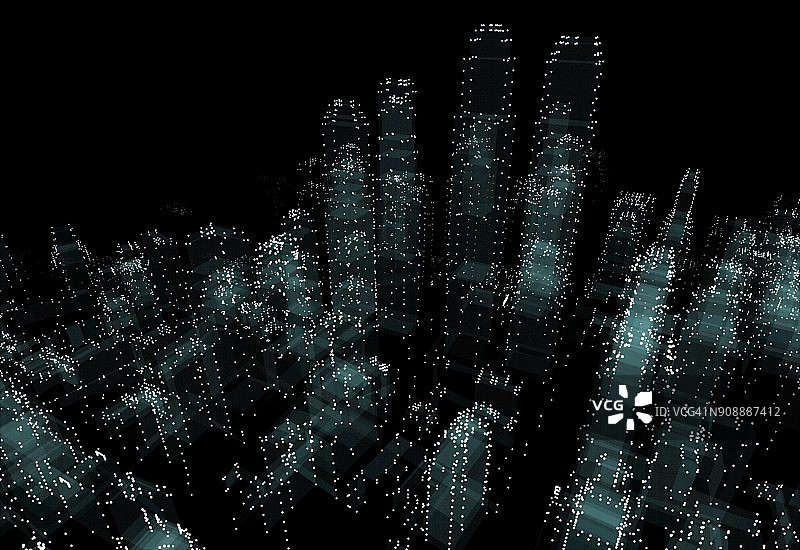 城市景观未来3d城市霓虹灯图片素材