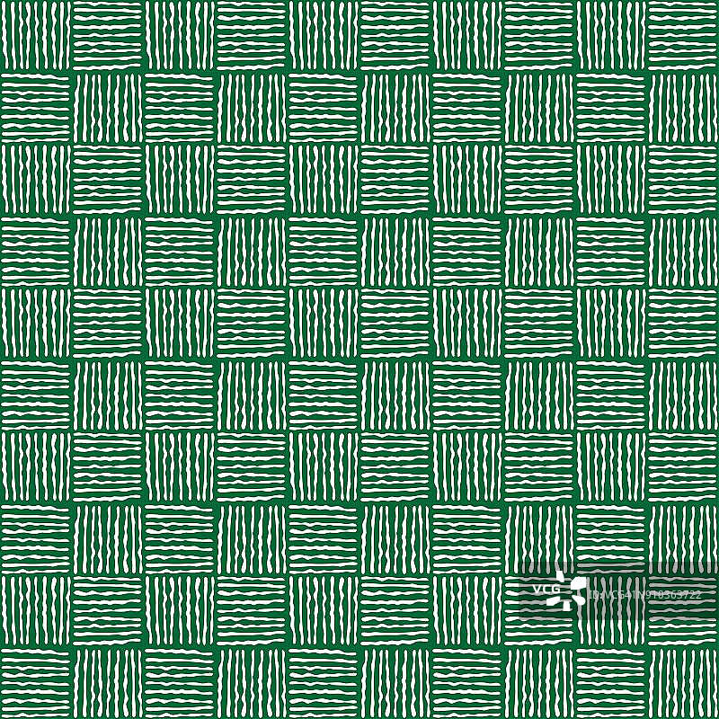 白色和绿色的织物，纺织材料纹理图案为现实图形设计墙纸背景。无缝的点缀。矢量图图片素材