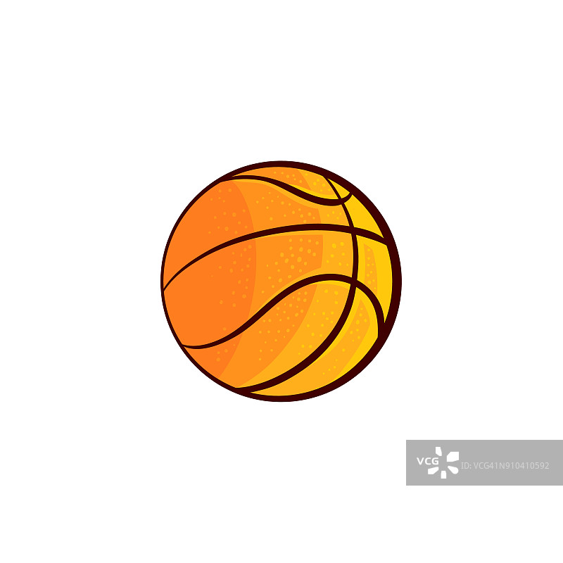 矢量平面素描篮球孤立图片素材