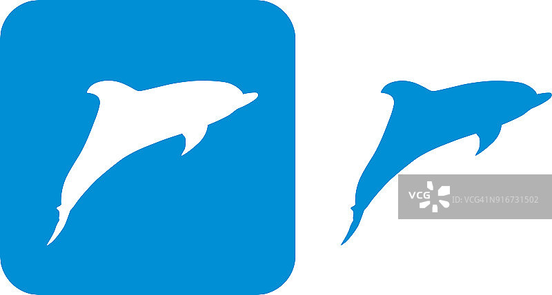 蓝色的海豚图标图片素材