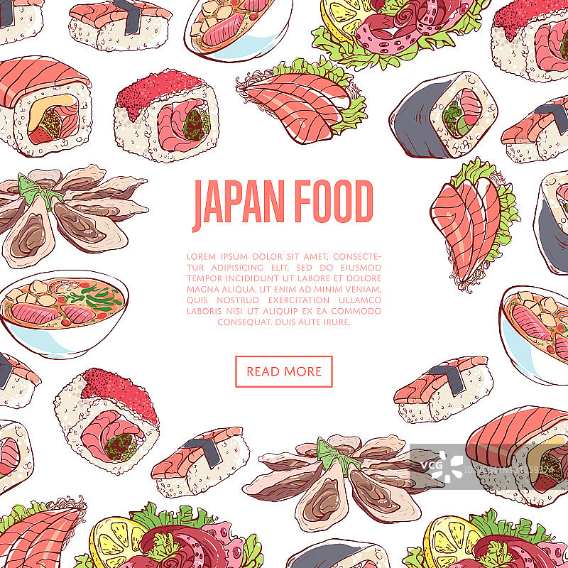 日本美食海报与亚洲菜肴图片素材