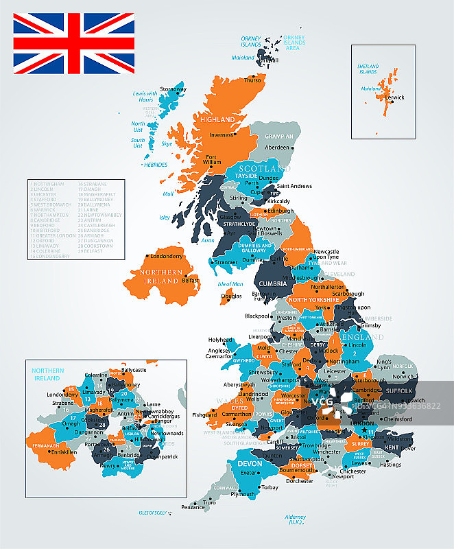 13 -英国-蓝橙色图片素材