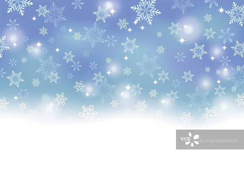 蓝色，雪背景，矢量插图。图片素材