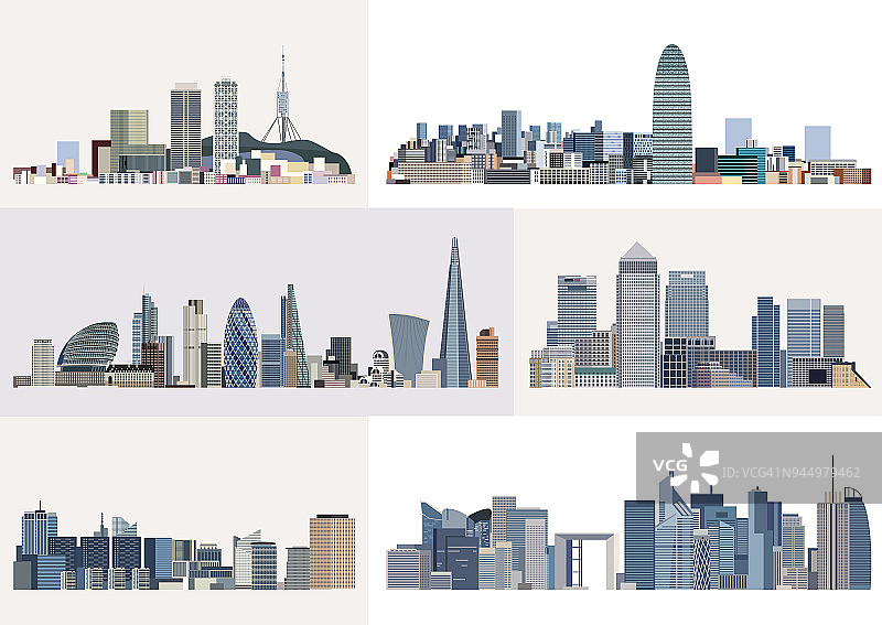 向量抽象现代城市天际线图片素材