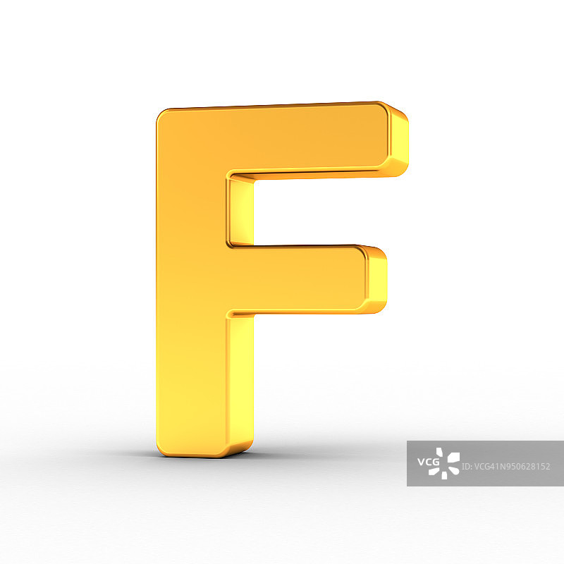 金字母F与剪切路径图片素材