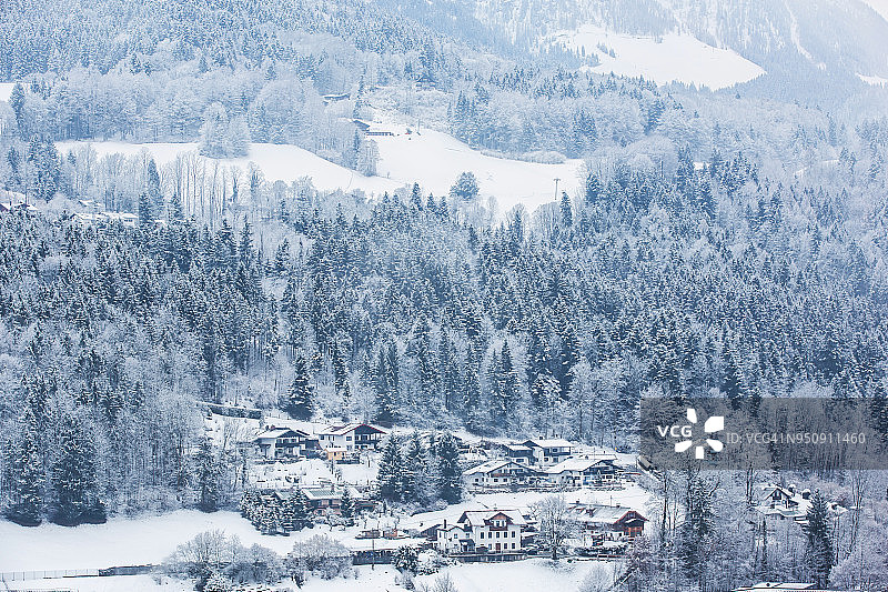 冬季景观贝希特斯加德纳地(上巴伐利亚，德国)图片素材