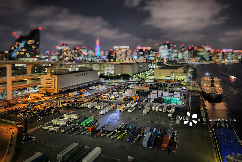 小东京港的夜晚图片素材