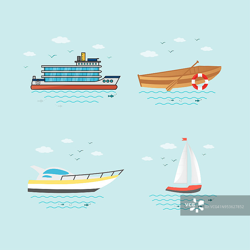 收藏航海车辆:帆船、船舰、船舰、奢侈品图片素材