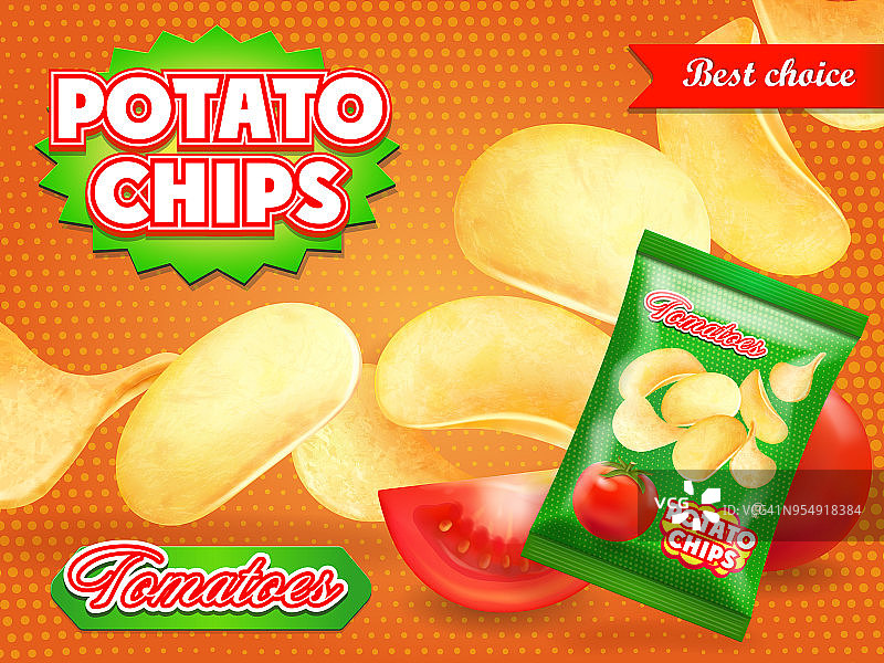 土豆片和番茄广告图片素材