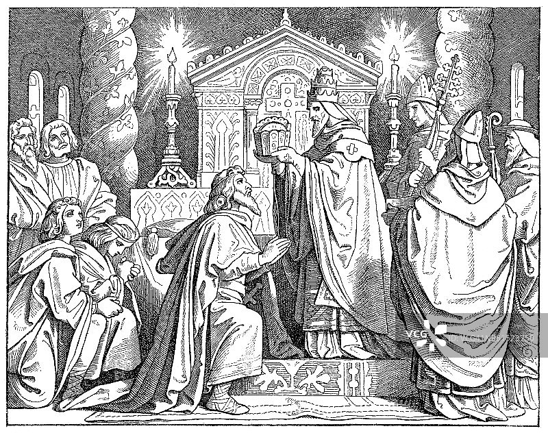 查理曼大帝的加冕礼图片素材