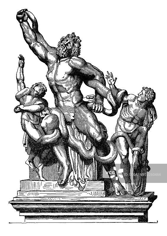 Laocoön和他的儿子们摔跤图片素材