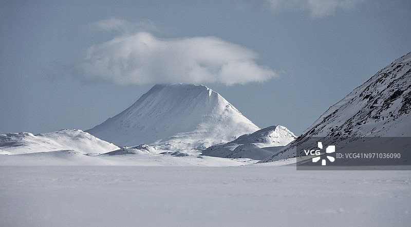 Gaustatoppen与云在top_hardangervidda_norway图片素材