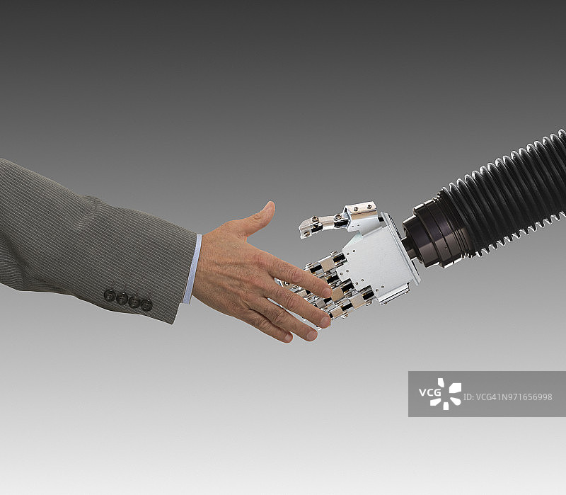 机器人握手图片素材