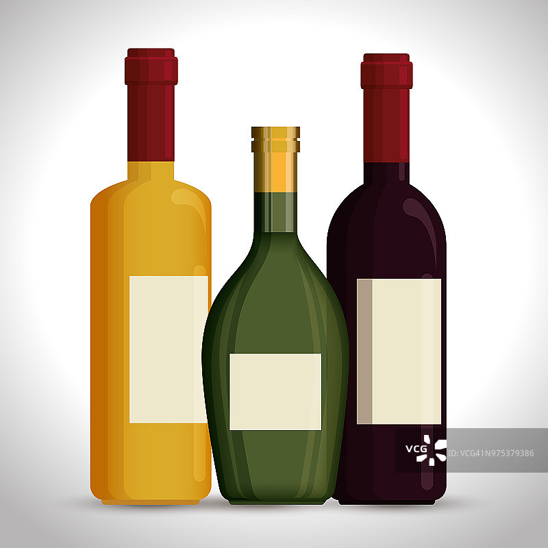 红酒酒瓶标签图片素材