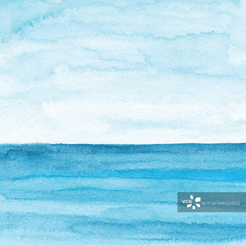 水彩蓝色海洋背景图片素材