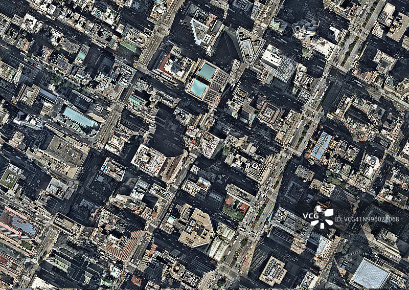 从上面看曼哈顿第五大道图片素材