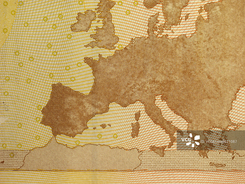 特写一张欧元钞票图片素材