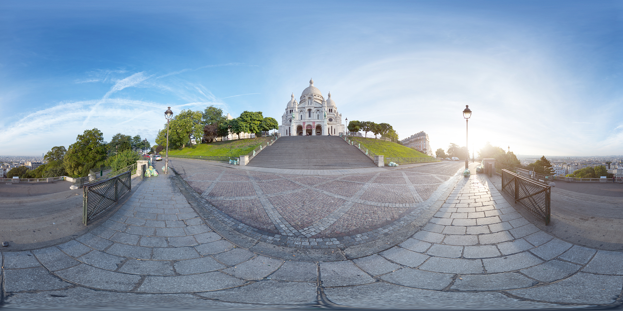 360°蒙马特教堂全景，巴黎图片下载