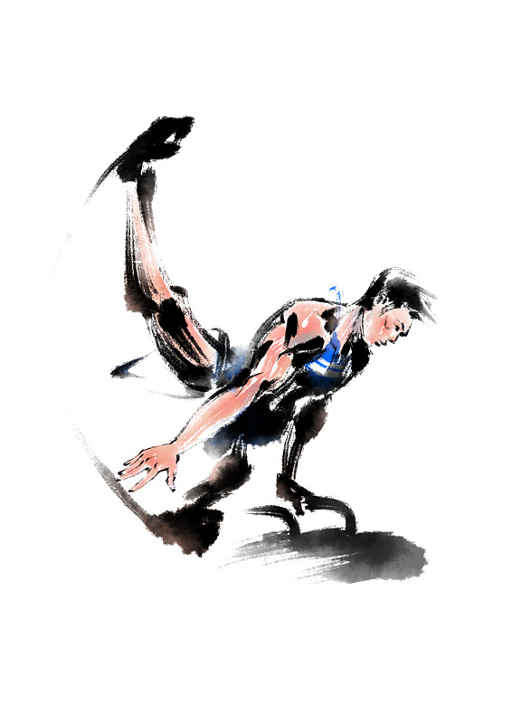 男子体操运动员在鞍马上图片下载
