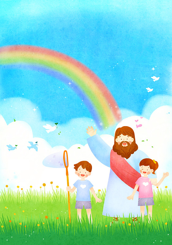 圣经彩虹之约图片图片
