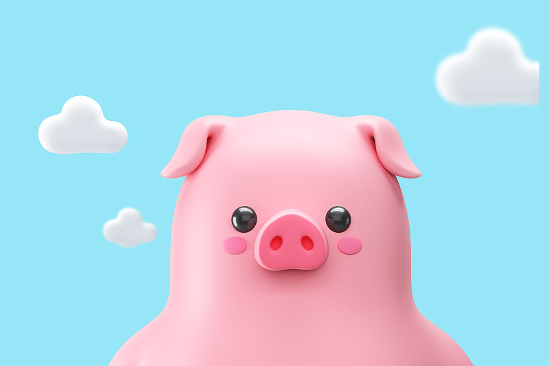 3D金猪人物，2019猪年卡通设计。007图片下载