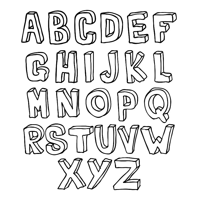 立体字母怎么画(简笔)图片
