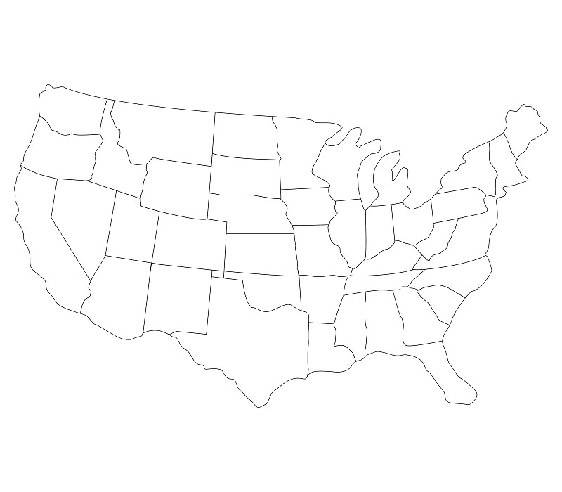 美国地图图片简笔画图片