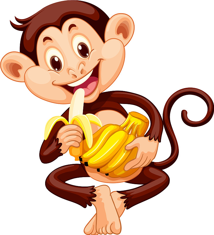 猴子吃香蕉扒皮图片