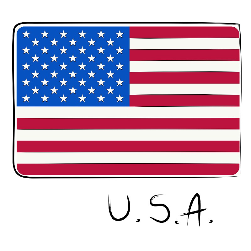 美国国旗涂鸦图片