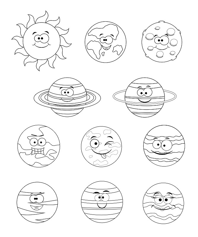 简笔画星球八大行星图片