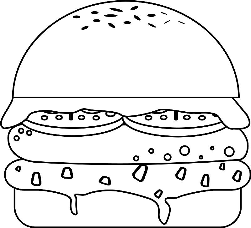 hamburger简笔画图片