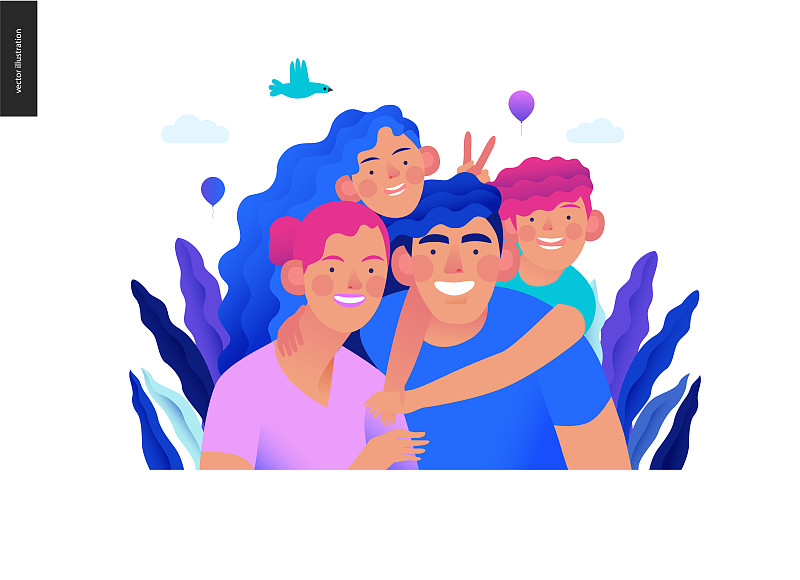 医疗保险模板——幸福家庭图片下载