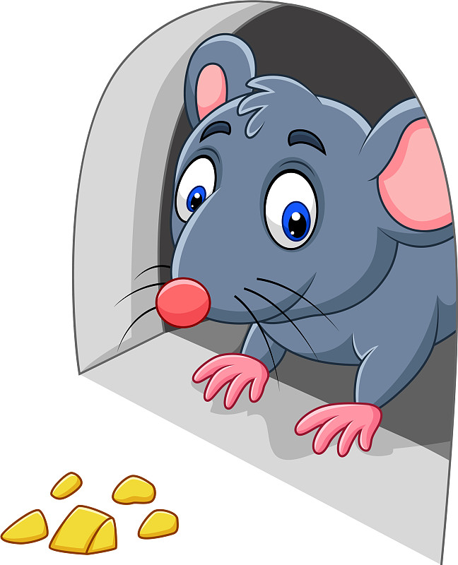 老鼠钻洞卡通图片