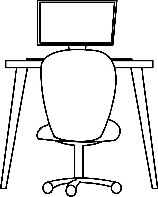 书桌和椅子的简笔画图片