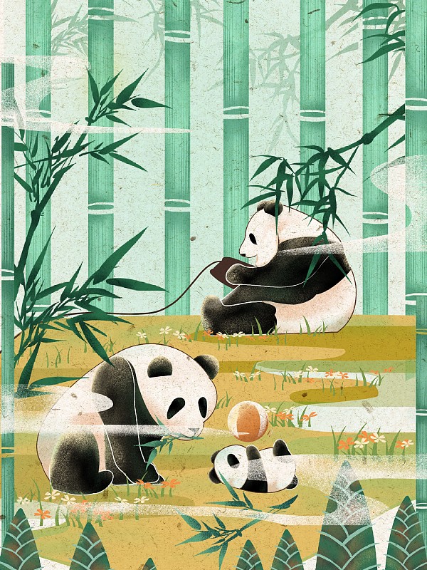 熊猫家族图片素材