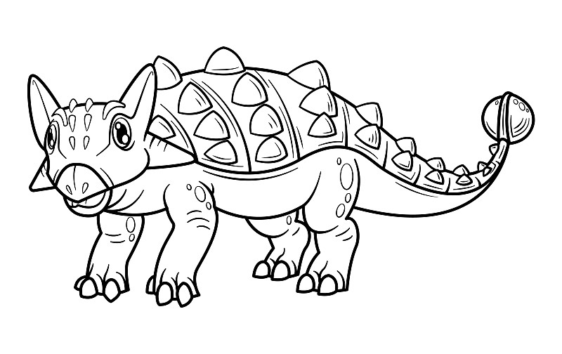 可爱的卡通恐龙甲龙角色图片下载