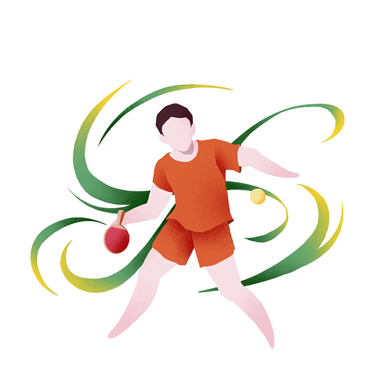 项目兵乓球体育运动扁平化图标白色背景图片下载