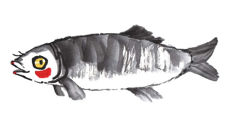 国画水墨插画-一条鱼下载