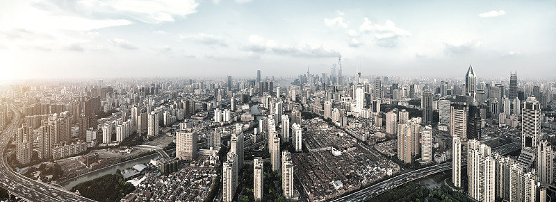 上海金融区CBD雾霾污染图片下载