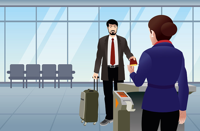 在机场办理登机手续的商人图片下载