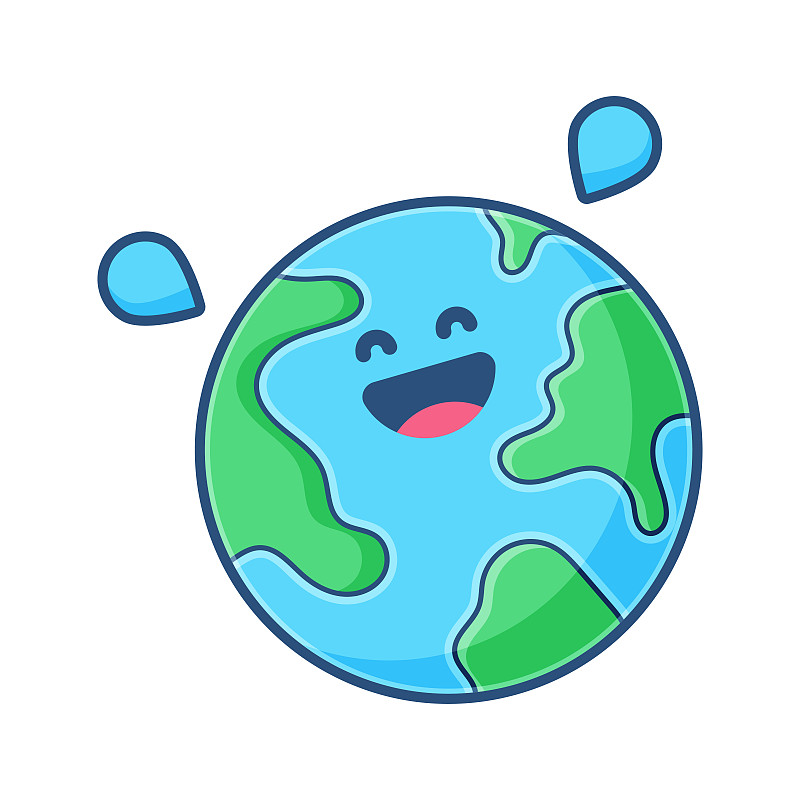 行星地球表情卡通风格图片下载