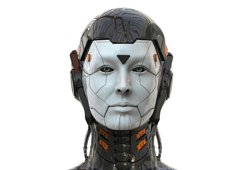 机器人女人，科幻机器人女性人工智能3d渲染图片素材
