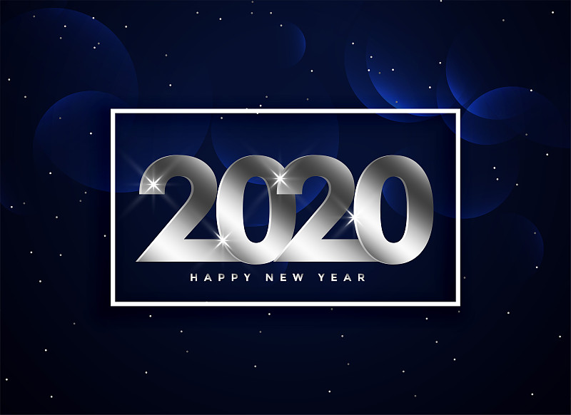 2020年新春快乐银色拜年背景设计图片下载