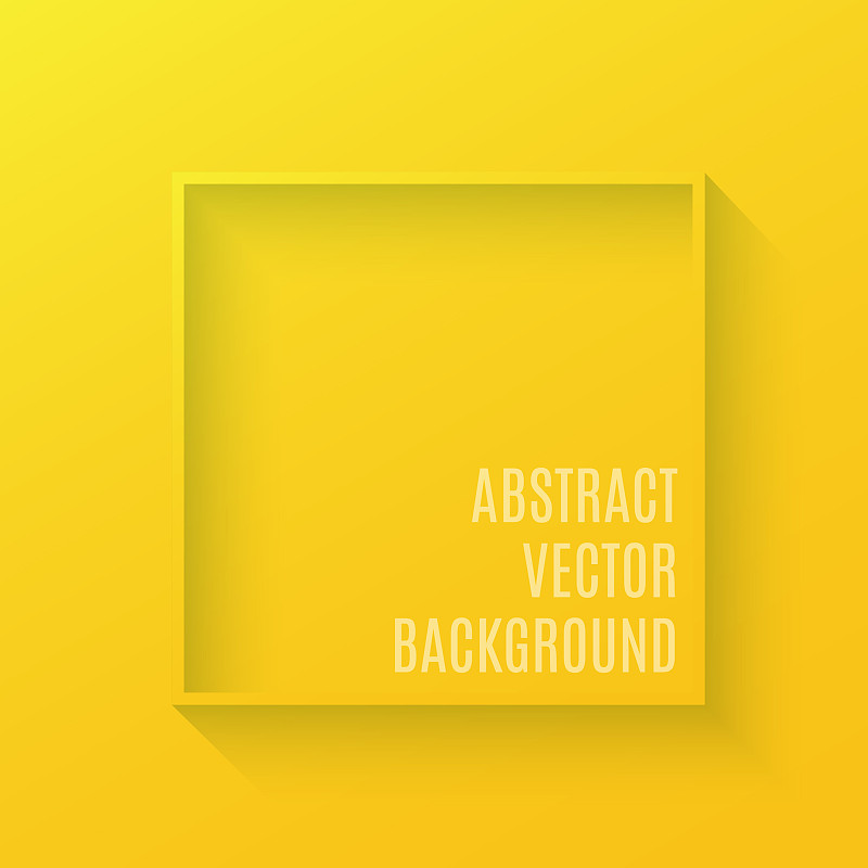 抽象三维方形框架与渐变颜色背景。黄色抽象背景，设计元素的名片，广告，宣传册和标签。图片素材
